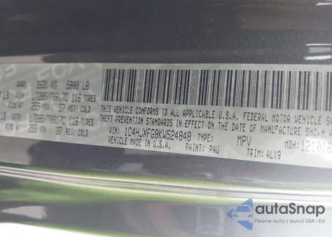 2019 Jeep Wrangler Unlimited Rubicon 4X4 from USA, damaged, VIN 1C4HJXFG8KW524848